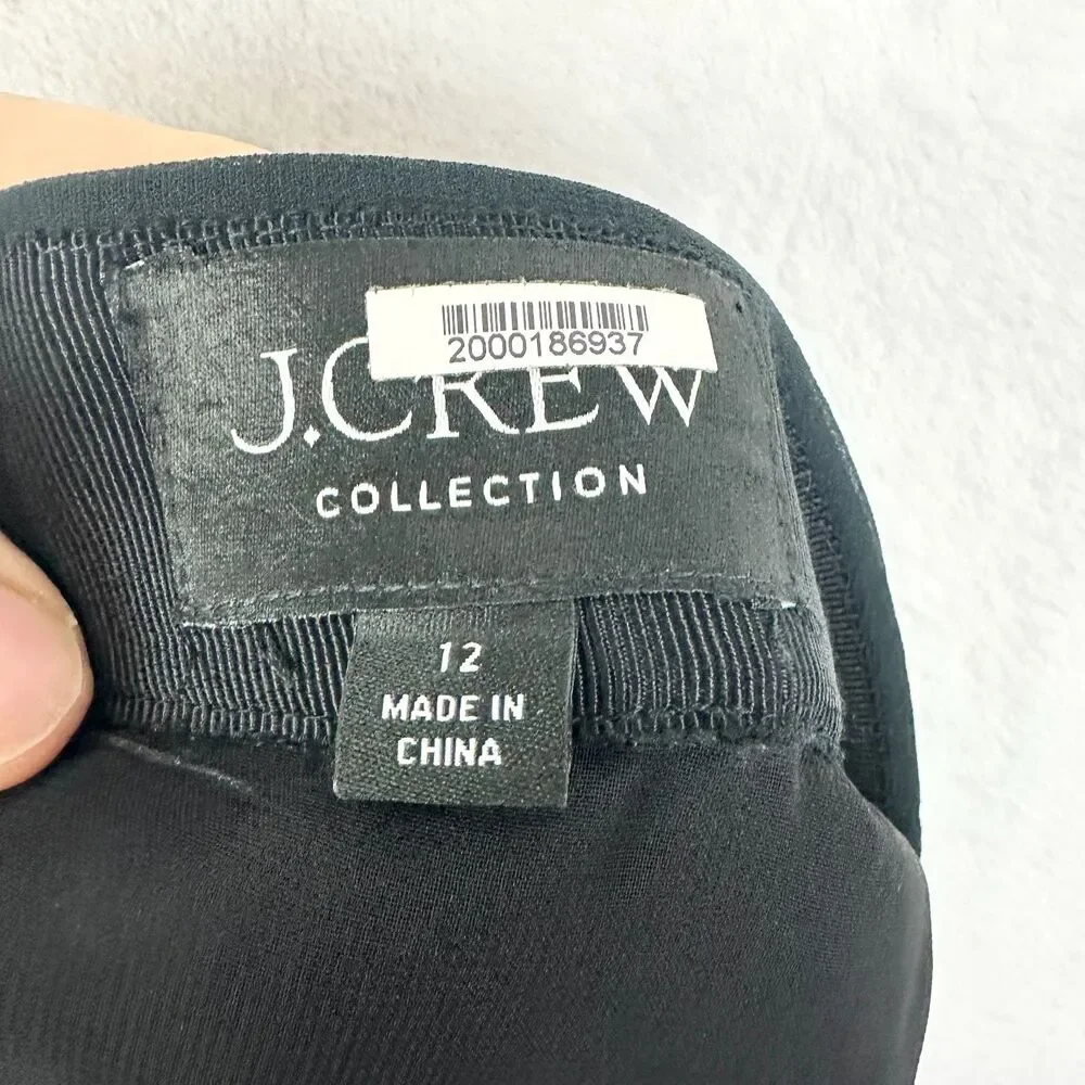 J Crew Collection Maxi Skirt Lightweight Chiffon Size 12 Black Floor Length